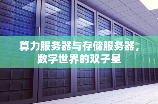 算力服务器与存储服务器，数字世界的双子星