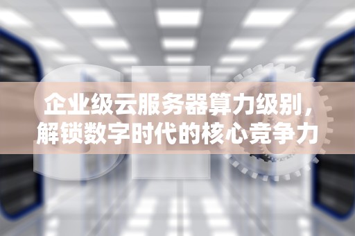 企业级云服务器算力级别，解锁数字时代的核心竞争力