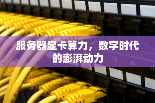 服务器显卡算力，数字时代的澎湃动力
