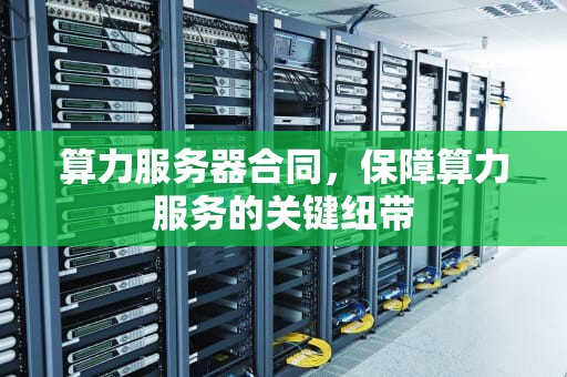 算力服务器合同，保障算力服务的关键纽带