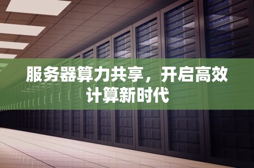 服务器算力共享，开启高效计算新时代