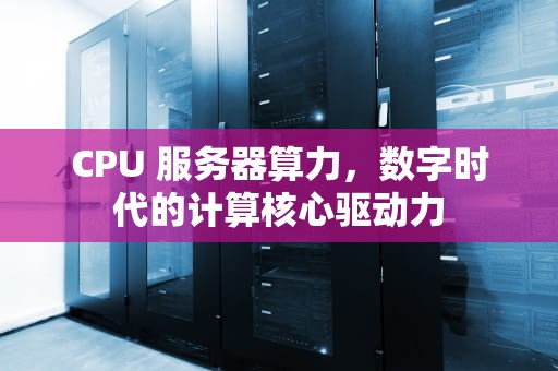 CPU 服务器算力，数字时代的计算核心驱动力