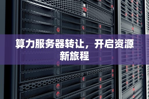 算力服务器转让，开启资源新旅程