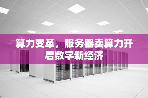 算力变革，服务器卖算力开启数字新经济
