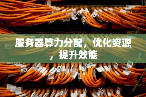 服务器算力分配，优化资源，提升效能