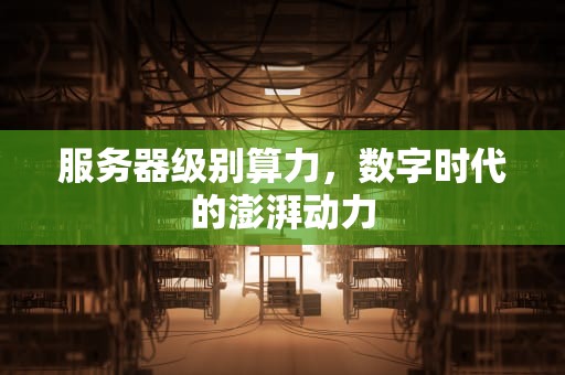 服务器级别算力，数字时代的澎湃动力