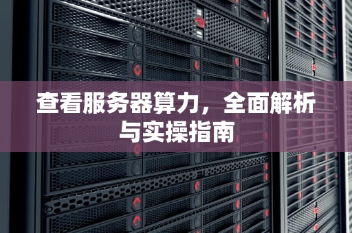 查看服务器算力，全面解析与实操指南