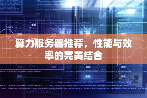 算力服务器推荐，性能与效率的完美结合