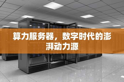 算力服务器，数字时代的澎湃动力源