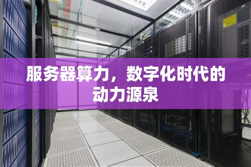 服务器算力，数字化时代的动力源泉