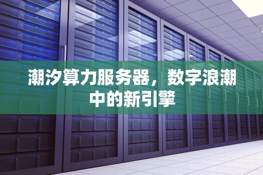 潮汐算力服务器，数字浪潮中的新引擎
