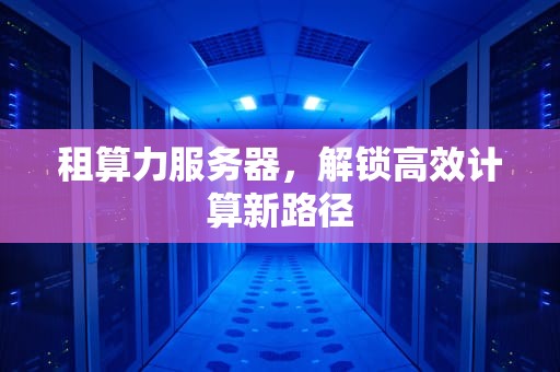 租算力服务器，解锁高效计算新路径