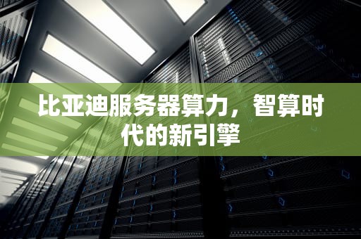 比亚迪服务器算力，智算时代的新引擎
