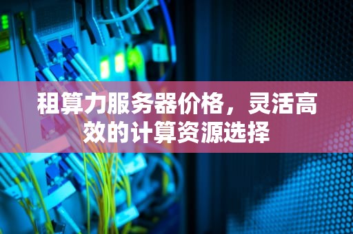 租算力服务器价格，灵活高效的计算资源选择