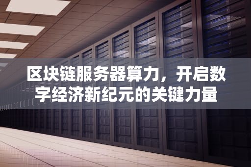 区块链服务器算力，开启数字经济新纪元的关键力量