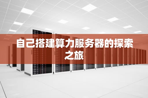 自己搭建算力服务器的探索之旅