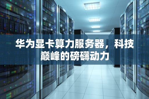 华为显卡算力服务器，科技巅峰的磅礴动力