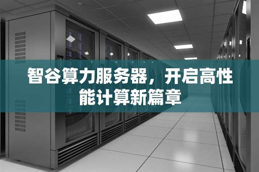 智谷算力服务器，开启高性能计算新篇章