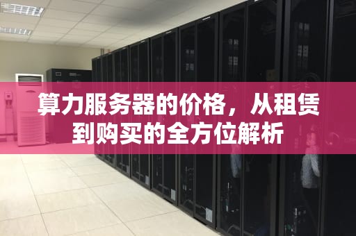 算力服务器的价格，从租赁到购买的全方位解析