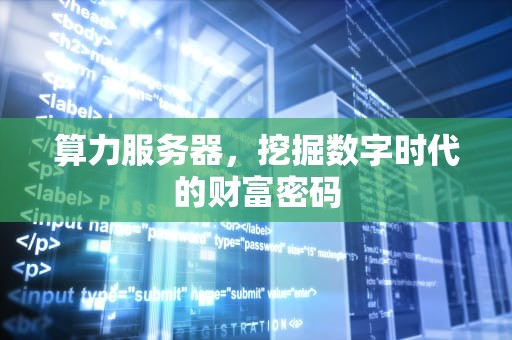 算力服务器，挖掘数字时代的财富密码