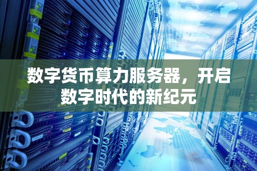 数字货币算力服务器，开启数字时代的新纪元