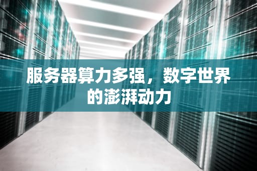 服务器算力多强，数字世界的澎湃动力