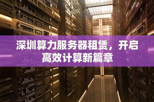 深圳算力服务器租赁，开启高效计算新篇章