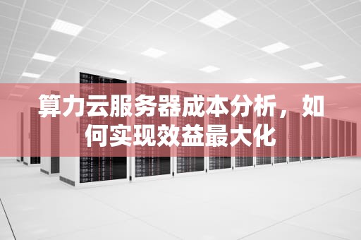 算力云服务器成本分析，如何实现效益最大化