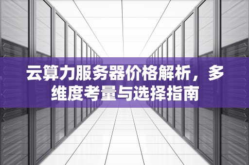 云算力服务器价格解析，多维度考量与选择指南
