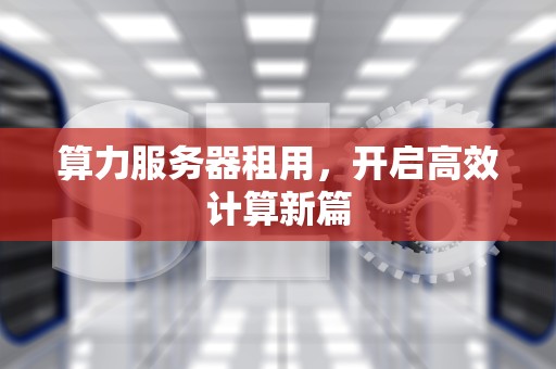 算力服务器租用，开启高效计算新篇