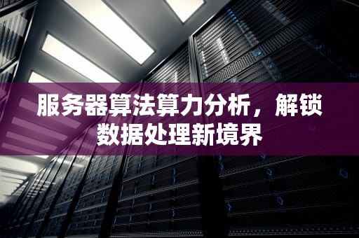 服务器算法算力分析，解锁数据处理新境界