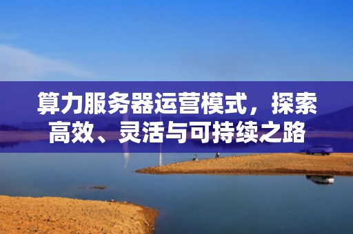 算力服务器运营模式，探索高效、灵活与可持续之路
