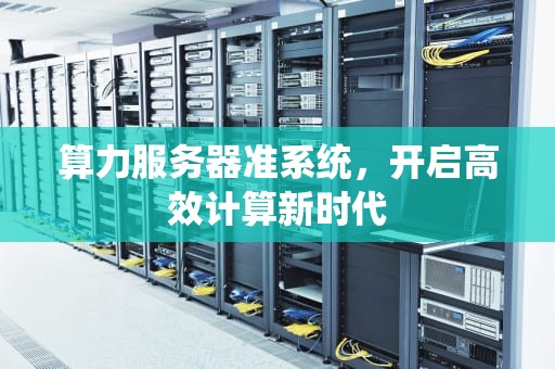 算力服务器准系统，开启高效计算新时代