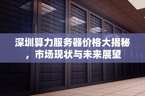 深圳算力服务器价格大揭秘，市场现状与未来展望