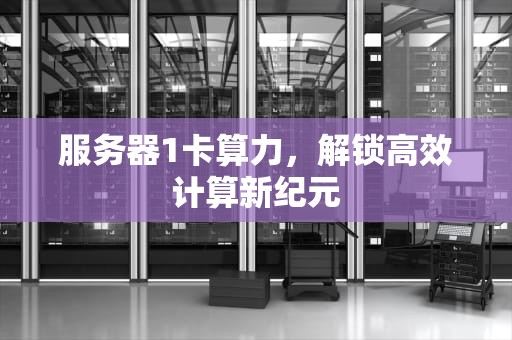服务器1卡算力，解锁高效计算新纪元