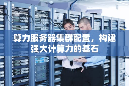 算力服务器集群配置，构建强大计算力的基石