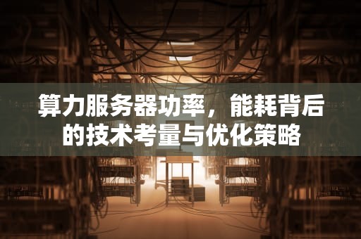 算力服务器功率，能耗背后的技术考量与优化策略