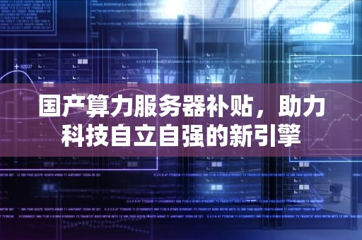 国产算力服务器补贴，助力科技自立自强的新引擎