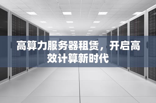 高算力服务器租赁，开启高效计算新时代