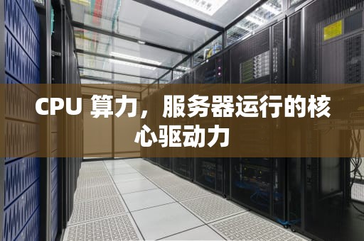 CPU 算力，服务器运行的核心驱动力