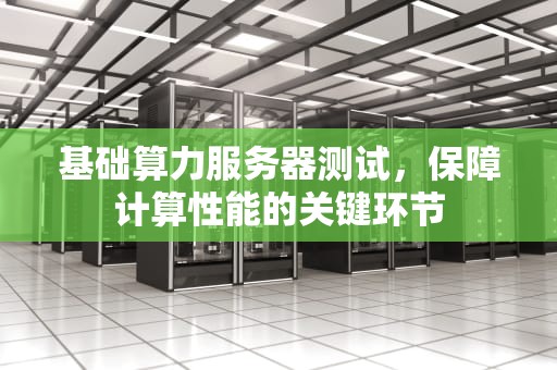 基础算力服务器测试，保障计算性能的关键环节