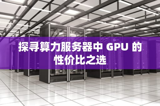 探寻算力服务器中 GPU 的性价比之选