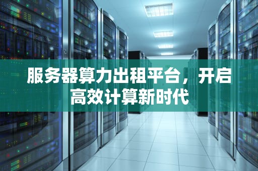 服务器算力出租平台，开启高效计算新时代