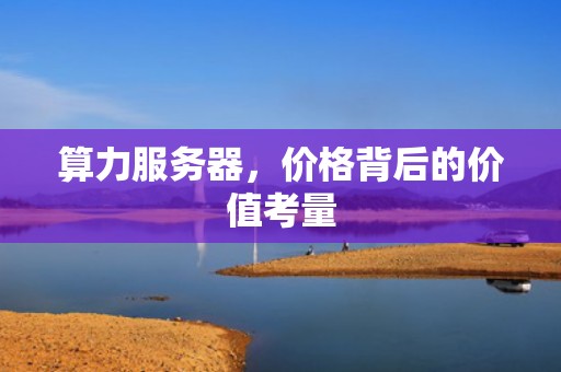 算力服务器，价格背后的价值考量