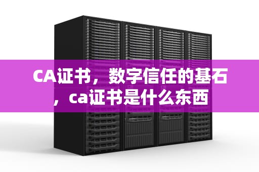 CA证书，数字信任的基石，ca证书是什么东西
