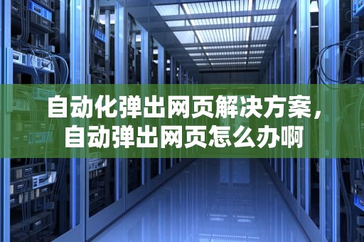 自动化弹出网页解决方案，自动弹出网页怎么办啊