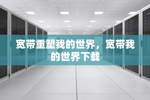 宽带重塑我的世界，宽带我的世界下载
