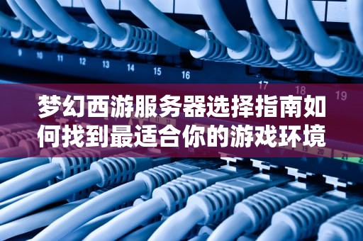 梦幻西游服务器选择指南如何找到最适合你的游戏环境