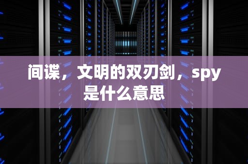 间谍，文明的双刃剑，spy是什么意思