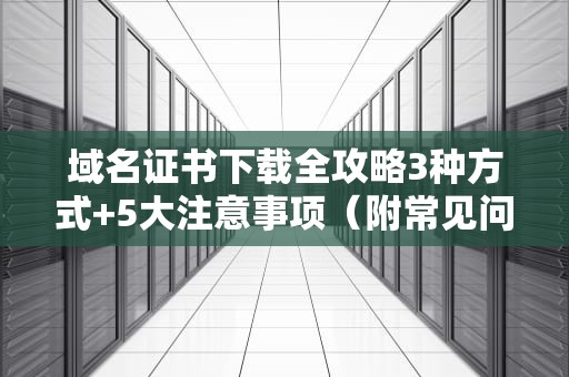 域名证书下载全攻略3种方式+5大注意事项（附常见问题解答）